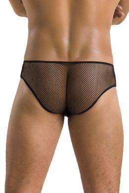 Чоловічі труси зі шнурівкою Passion Slip Richard S/M, чорні, екошкіра, сітка