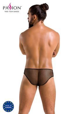Чоловічі труси зі шнурівкою Passion Slip Richard S/M, чорні, екошкіра, сітка