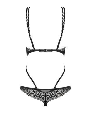 Боді Obsessive Liferia з відкритими грудьми, чорне, S/M