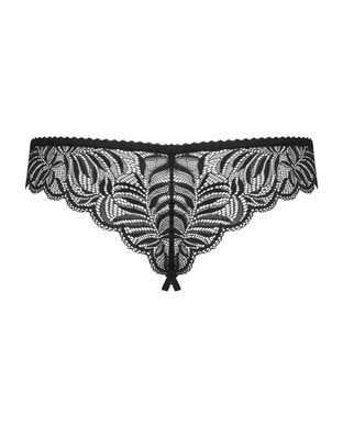 Кружевные танга с доступом Obsessive Contica crothchles thong L/XL, черные