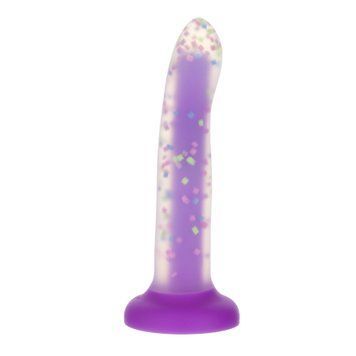 Светящийся в темноте фаллоимитатор ADDICTION Rave 8&Prime;, Glow in the Dark Dildo Purple Confetti, 20,3 см