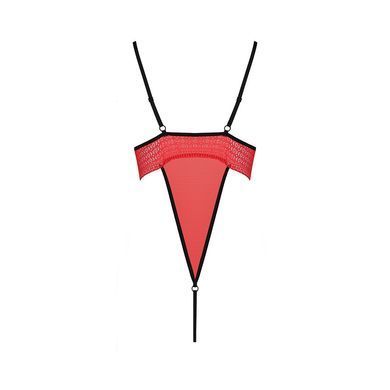 Боди с высоким вырезом бедра AKITA BODY red S/M - Passion Exclusive