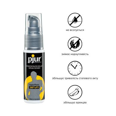 Пролонгувальний гель pjur Superhero Serum 20 мл, створює невидиму плівку, що знижує чутливість