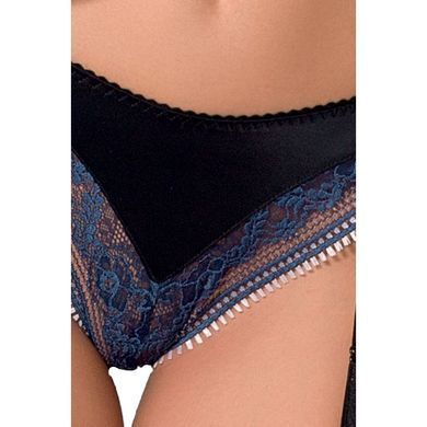 Комплект белья GISELE SET black XXL/XXXL - Passion Exclusive: лиф, трусики с пажами, Черный