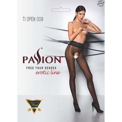 Эротические колготки TIOPEN 008 black 1/2 (30 den) &mdash; Passion, с вырезом