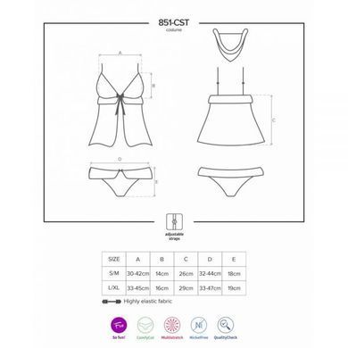 Комплект&nbsp;Obsessive&nbsp;851-CST-3&nbsp;costume&nbsp;Red&reg; S/M&nbsp;4&nbsp;предмета