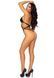 Leg Avenue Teddy with strappy open back Black O/S