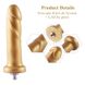 Золотой фаллоимитатор Hismith 6.8″ Golden Silicone Dildo, система KlicLok