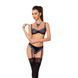 Комплект белья GISELE SET black XXL/XXXL - Passion Exclusive: лиф, трусики с пажами, Черный