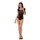 Бодистокинг Passion BS064 black, боди, закрытое плечо, Черный