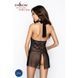 Прозора сорочка приталена TARANEE CHEMISE black XXL/XXXL - Passion, трусики, Черный