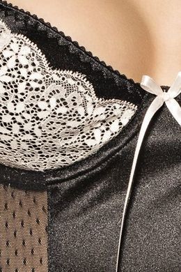 (SALE) Сорочка приталенная с чашечками ROMA CHEMISE black XXL/XXXL - Passion Exclusive, трусики, Черный