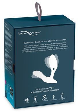 Смарт-вибромассажер простаты We-Vibe Vector с пультом ДУ, регулируемый угол наклона, Синій