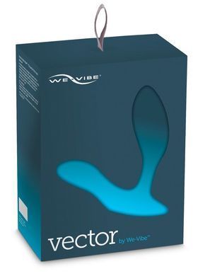Смарт-вибромассажер простаты We-Vibe Vector с пультом ДУ, регулируемый угол наклона, Синій