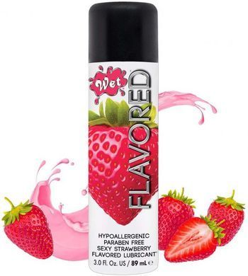 ПРОБНИК Лубрикант Wet Flavored Sexy Strawberry (сочная клубника) 10 мл
