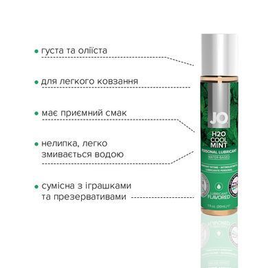Смазка на водной основе System JO H2O &mdash; Cool Mint (30 мл) без сахара, растительный глицерин