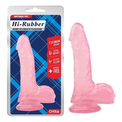 Фалоімітатор реалістичний Chisa&nbsp;HI-RUBBER на присосці, рожевий