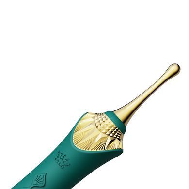 Вагинально-клиторальный вибратор Zalo &mdash; Bess Turquoise Green, многофункциональный с насадками