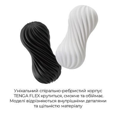 Мастурбатор Tenga FLEX Silky White зі змінною інтенсивністю, можна скручувати, Білий