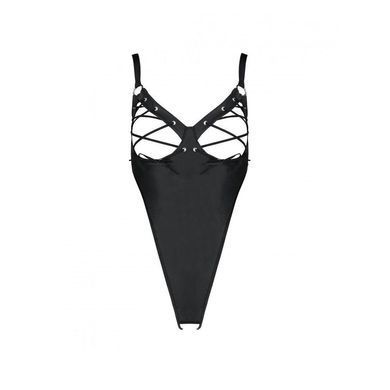 Боди из экокожи CELINE BODY black XXL/XXXL &mdash; Passion: с доступом, открытый