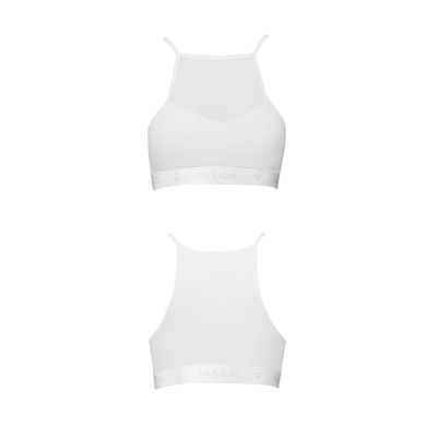 Спортивный топ с прозрачной вставкой Passion PS006 TOP white, size M