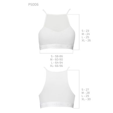 Спортивний топ з прозорою вставкою Passion PS006 TOP white, size M