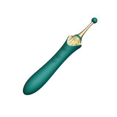 Вагинально-клиторальный вибратор Zalo &mdash; Bess Turquoise Green, многофункциональный с насадками