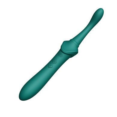 Вагинально-клиторальный вибратор Zalo &mdash; Bess Turquoise Green, многофункциональный с насадками