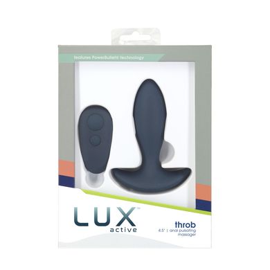 Анальна пробка з пульсацією Lux Active – Throb – 4.5" Anal Pulsating Massager, пульт ДК