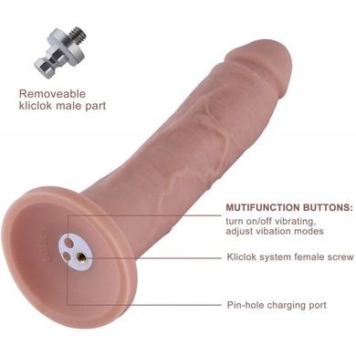 Фалоімітатор 10.2″ з вібрацією для секс-машин Hismith Silicone Dildo with Vibe, знімний конектор Kli