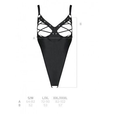 Боди из экокожи CELINE BODY black XXL/XXXL &mdash; Passion: с доступом, открытый