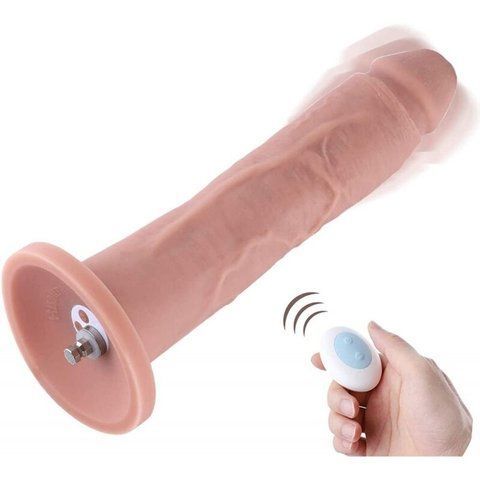 Фалоімітатор 10.2&Prime; з вібрацією для секс-машин Hismith Silicone Dildo with Vibe, знімний конектор Kli