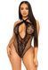 Leg Avenue Lace and net halter teddy Black O/S