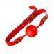 F61403 кляп з екошкіри Loveshop Latex Comfort BREATHABLE BALL Gag RED
