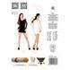 Бодістокінг Passion BS025 black, плаття-сітка, спущене плече, довгий рукав, Черный