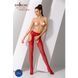 Эротические колготки-бодистокинг Passion S017 red, имитация ажурных чулок и пояса, Красный