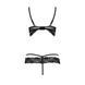 Комплект белья SARIA SET OpenBra black XXL/XXXL - Passion Exclusive: стрэпы: откртый лиф, стринги, Черный