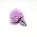 Металева анальна пробка Кролячий хвостик Alive Fluffly Twist Plug S Purple