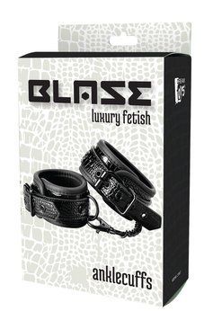 Кайдани BLAZE LUXURY ANKLE cuff CROCO BLACK, Черный