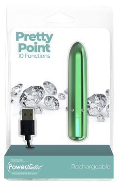 Вибропуля PowerBullet - Pretty Point Rechargeable Bullet Teal, Зелёный