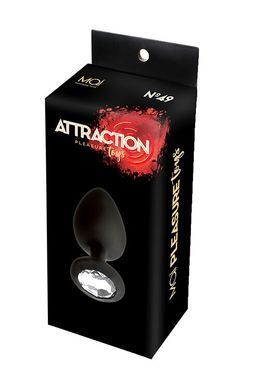 Анальна пробка з кристалом MAI Attraction Toys №49 Black (м'ята упаковка)