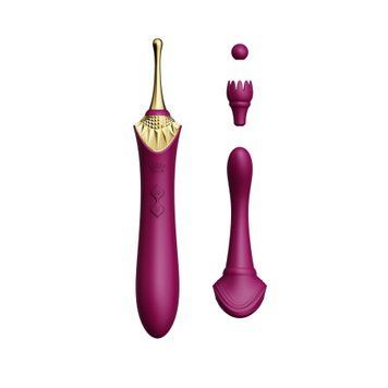 Вагинально-клиторальный вибратор Zalo &mdash; Bess Velvet Purple, мультифункциональный с насадками
