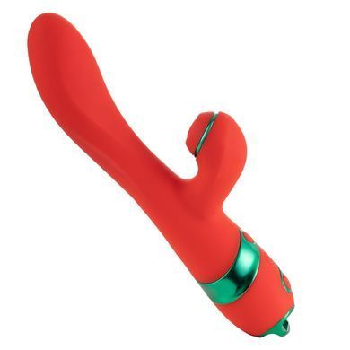 Вибратор-кролик с флогером LOCKINK SEVANDA Whip Vibrating Massage Wand - Red & Green