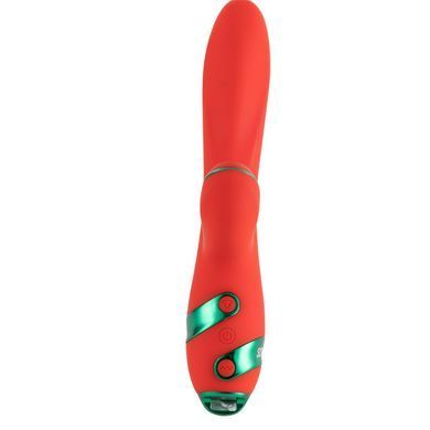 Вибратор-кролик с флогером LOCKINK SEVANDA Whip Vibrating Massage Wand - Red & Green