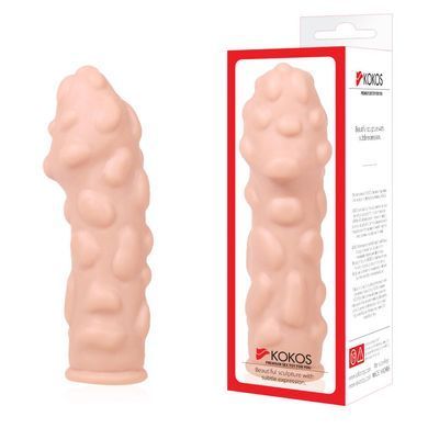 Насадка на член Kokos Extreme Sleeve 011 размер M, утолщающая, стимулирующий рельеф, Тілесний