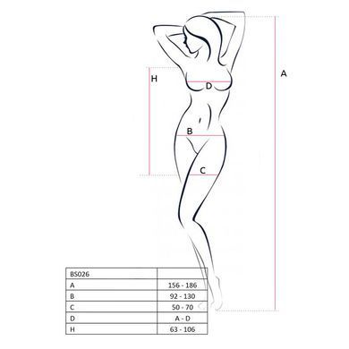 Бодістокінг Passion BS026 black, сукня-сітка на бретелях, Черный