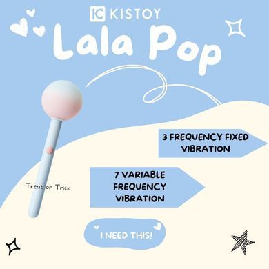 Вибратор-конфета на палочке KISTOY Lala Pop, 2 мотора, маска на глаза в комплекте