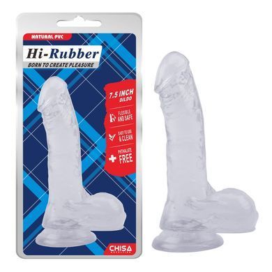 Фалоімітатор Chisa HI-RUBBER 7.5, Clear