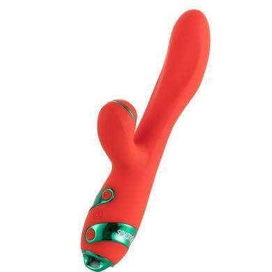 Вибратор-кролик с флогером LOCKINK SEVANDA Whip Vibrating Massage Wand - Red & Green