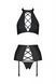 Комплект із імітацією шнурування Nancy Set Black 6xl/7xl - пристрасть, трусики та пояс для панчохів